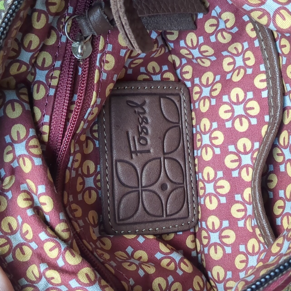Fossil Multi-Colored Fabric Print Crossbody Bag - image 4